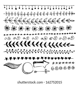 divider line leaf heart border leaves sketch pencil doodle nails drawn vector line frame series and design piece divider line leaf heart border leaves sketch pencil doodle white vegetation flower nail