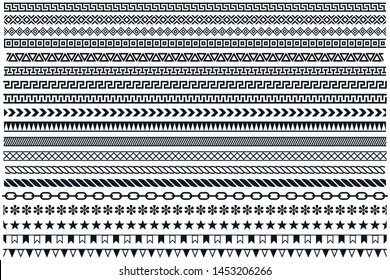 Divider Lines Collection Vector Seamless Repeating Stock Vector ...