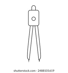 Divider outline icon. Editable stroke. Drawing compass line icon. Architect tool
