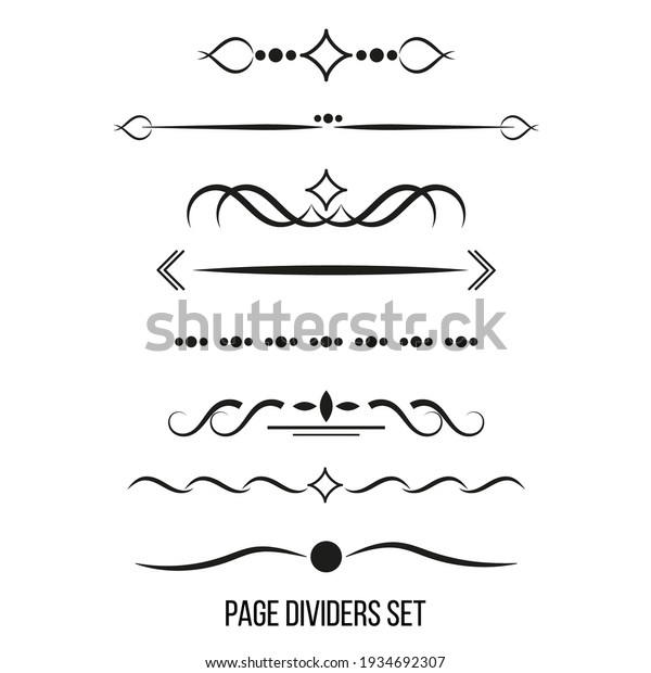 Divider Set Isolated On White Background Stock Vector Royalty Free Shutterstock