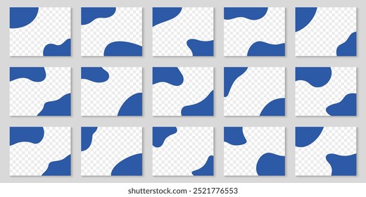 Divider Shape Collection for Websites. Abstract Top and Bottom Design Elements. Waves, Curve Separators on Transparent Background. Isolated Vector Illustration.