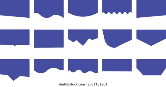 Divider Shape Set for Website Top Or Bottom Section. Separator For Poster, App. Waves, Curve Line, Drops, Abstract Form. Design Element Collection for Web Page. Vector Illustration.
