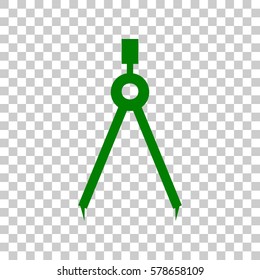 Divider simple sign. Dark green icon on transparent background.