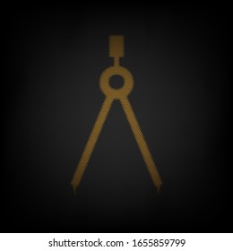 Divider simple sign. Icon as grid of small orange light bulb in darkness. Illustration.