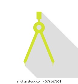 Divider simple sign. Pear icon with flat style shadow path.