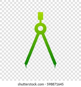 Divider simple sign. Vector. Green gradient icon on transparent background.
