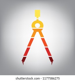 Divider simple sign. Vector. Horizontally sliced icon with colors from sunny gradient in gray background.