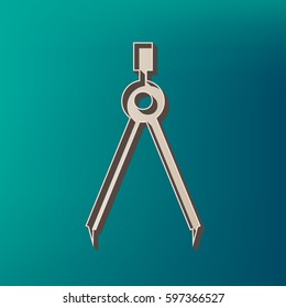 Divider simple sign. Vector. Icon printed at 3d on sea color background.