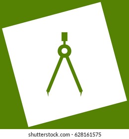 Divider simple sign. Vector. White icon obtained as a result of subtraction rotated square and path. Avocado background.