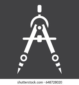 Divider solid icon, architect and geometry, vector graphics, a filled pattern on a black background, eps 10.