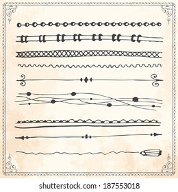 divider text line drawn calligraphy vector vintage layout and design elements divider text line drawn calligraphy vector classical vegetation ornament nails star hand isolated boundary sprout mark orn