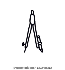 divider tool doodle icon, vector illustration