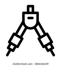 icono de herramienta de divisor o logotipo símbolo de signo aislado ilustración vectorial - iconos vectoriales de estilo negro de alta calidad
