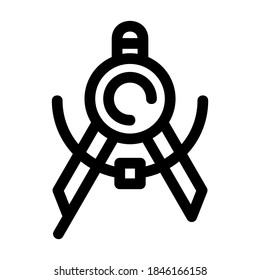 icono de herramienta de divisor o logotipo símbolo de signo aislado ilustración vectorial - iconos vectoriales de estilo negro de alta calidad
