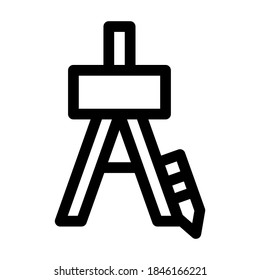 icono de herramienta de divisor o logotipo símbolo de signo aislado ilustración vectorial - iconos vectoriales de estilo negro de alta calidad
