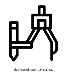 icono de herramienta de divisor o logotipo símbolo de signo aislado ilustración vectorial - iconos vectoriales de estilo negro de alta calidad
