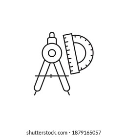 Divider Tool Vector Outline Icon Style Illustration. EPS 10 File 