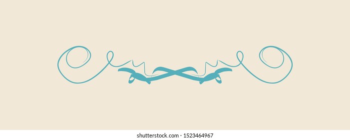 Divider. Vector, isolated. Element for decoration of pamphlet, scrapbook, literature collection, barber interior, verse, textile shop wrap, postcard, other.