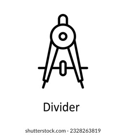 Divider Vector Umriss Icon Design Illustration. Bildungssymbol auf weißem Hintergrund EPS10-Datei