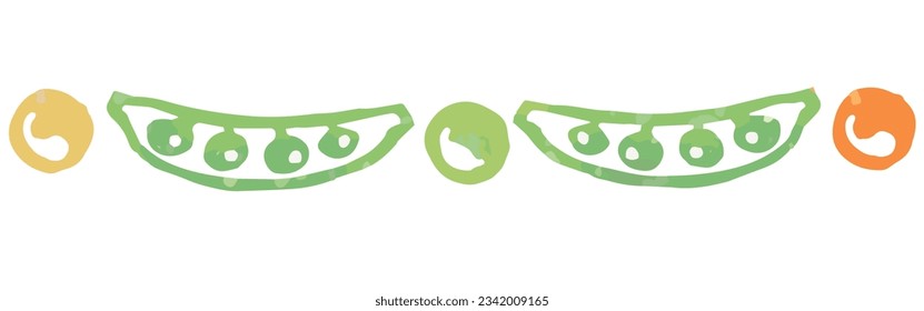 Divider with vegetables. Watercolor. Vector illustration.