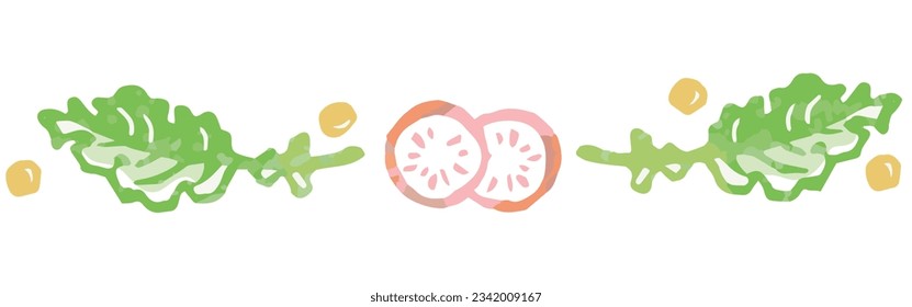 Divider con verduras. Acuarela. Ilustración vectorial.