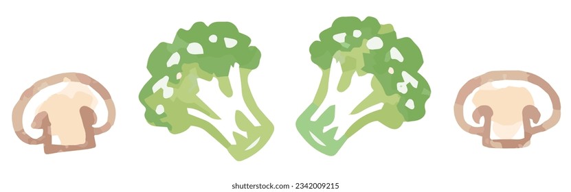 Divider with vegetables. Watercolor. Vector illustration.