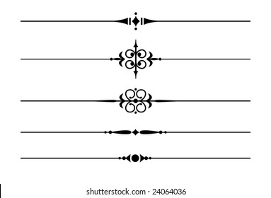 Dividers and Accents #8. Five decorative lines.