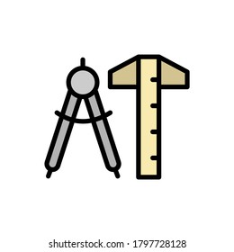 Dividers calipers icon. Simple color with outline vector elements of architecture icons for ui and ux, website or mobile application