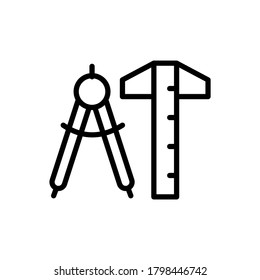 Dividers calipers icon. Simple line, outline vector elements of architecture icons for ui and ux, website or mobile application