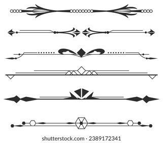Dividers collection in art deco style