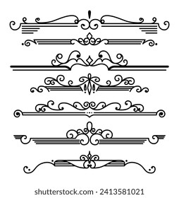 Dividers collection in art deco style	