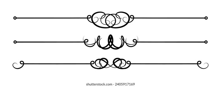 Dividers collection in calligraphic style	