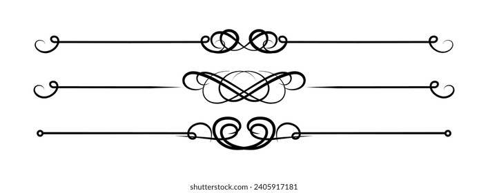 Dividers collection in calligraphic style	