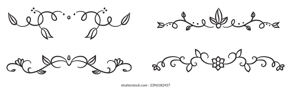 Dividers collection with floral ornaments