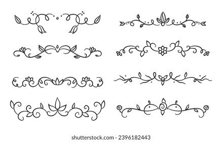 Dividers collection with floral ornaments