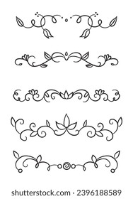 Dividers collection with floral ornaments