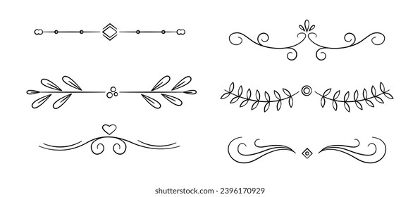 Dividers collection in hand drawn style