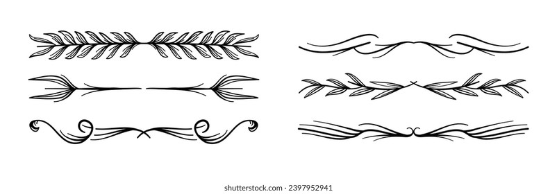 Dividers collection in hand drawn style	
