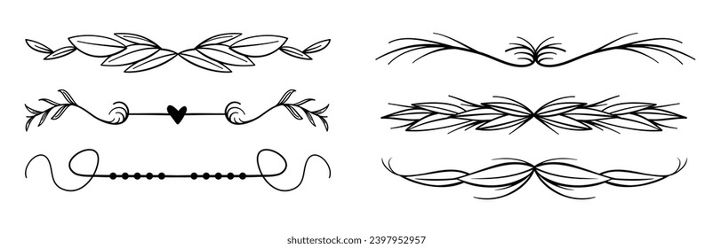 Dividers collection in hand drawn style	

