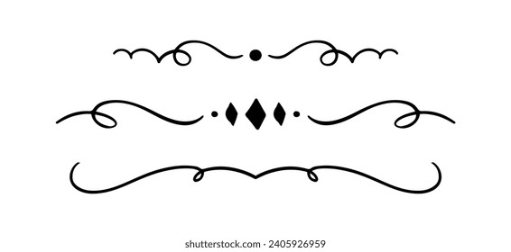 Dividers collection in hand drawn style	