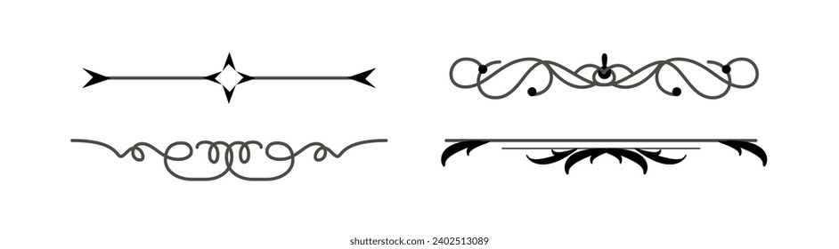 Dividers collection in vintage style	
