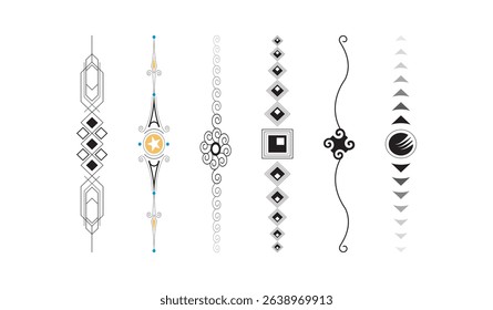 Dividers doodle set. Wedding decorative elements. Divider ornament, borders, vintage line separators. Hand drawn vector illustration isolated on white background
