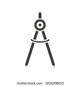 Dividers icon. Education math compass tool. Vector isolated on white