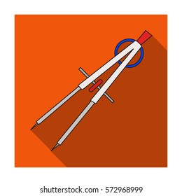 Dividers icon in flat style isolated on white background. Architect symbol stock vector illustration.