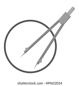 Dividers icon monochrome. Compass illustration.