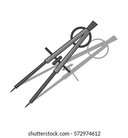 Dividers icon in monochrome style isolated on white background. Architect symbol stock vector illustration.