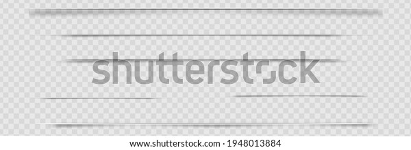 Dividers isolated on transparent background.\
Shadow dividers. Vector\
illustration