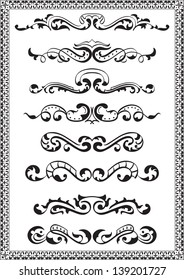 Dividers lines for design isolated on white