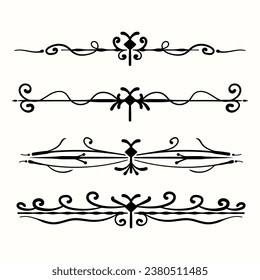 Dividers ornament line stroke. Ornamental curls and swirls. Decorative Borders and Frames