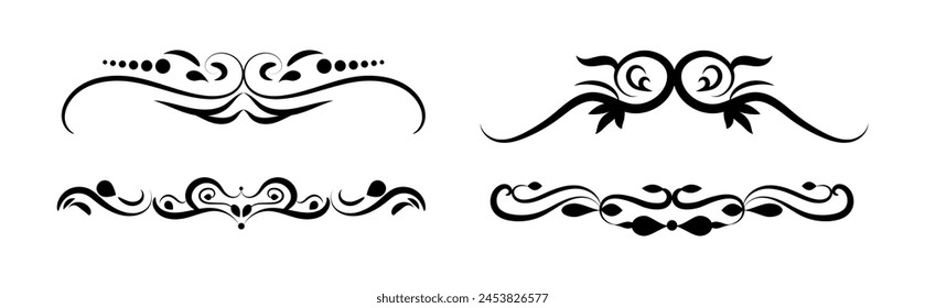 dividers, ornaments and floral decorative elements vector illustration.